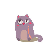 Cat Eating Sausages
