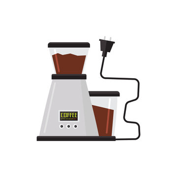 electric coffee grinder, white, brown, plugged clip art preview
