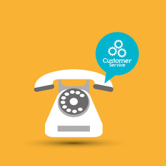 phone and customer service icon design