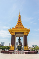 The monument of King Norodom Sihanoukin is located on central of Phnom Penh, Cambodia.