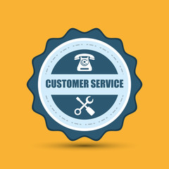 phone and customer service icon design