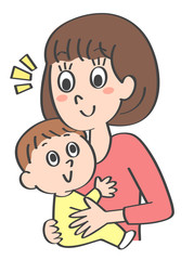 ママ　赤ちゃん　笑顔