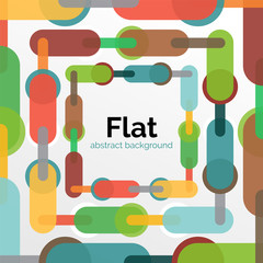 Colorful connected lines on white - abstract background