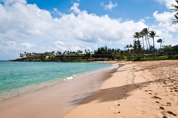 Coastline of Napili beach in Maui