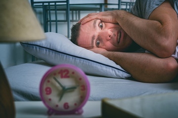Sleepless Man In Bed