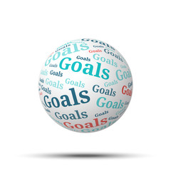 Tag cloud sphere Goals, isolated on white background