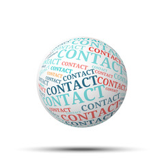 Tag cloud sphere Contact, isolated on white background
