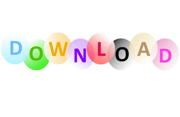  Vector colored with the word download