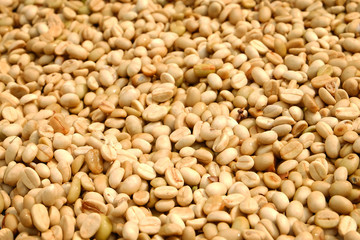 Unroasted coffee beans