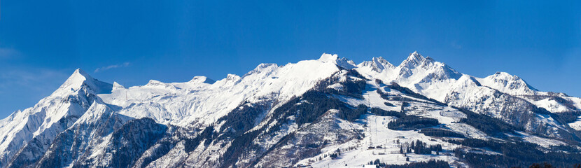 Blick auf das Skigebiet von Kaprun