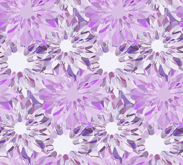 Seamless pattern with lilac floral guilloche. Amethyst crystal seamless guilloche pattern. Seamless floral pattern. Violet seamless background. Guilloche design line art pattern