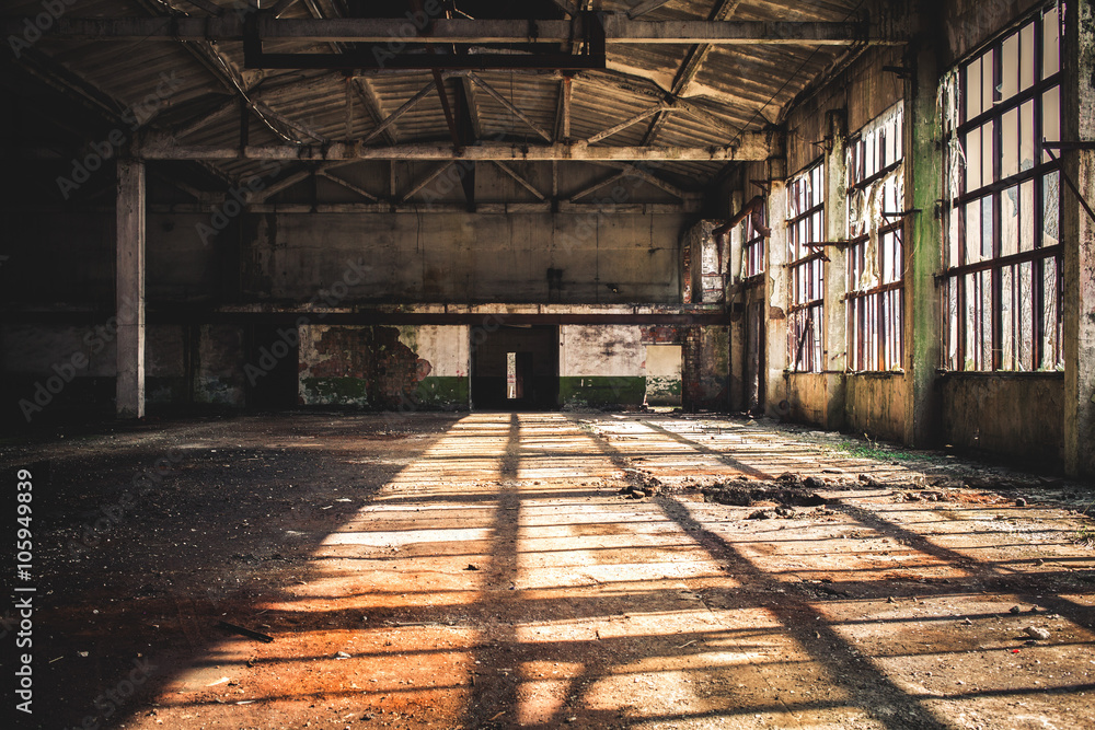 Wall mural empty broken factory