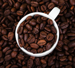 cup full of coffee beans