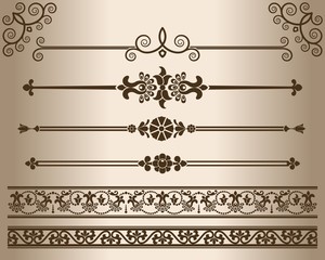 Fototapeta premium Decorative elements - openwork. Vector illustration. 