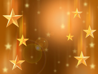Star background. Golden light background with shiny stars.