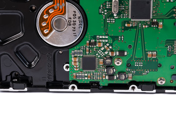 Hard disk open isolated on white background