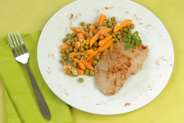 escalope de veau et petits pois 21032016