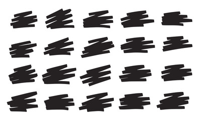 Gribouillis Noir Surligneur - Black Scribbles Marker pen - obrazy, fototapety, plakaty