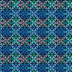 Vector seamless pattern with geometric ornament. Color decorative mosaic illustration for print, web