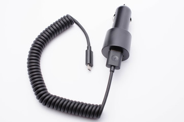 Mobile phone charger cable isolate on white background