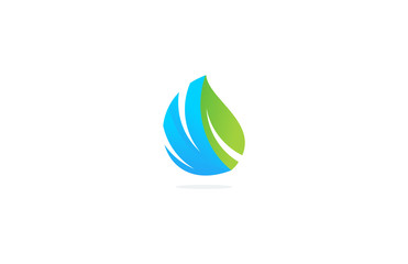 Fototapeta na wymiar swirl water drop leaf eco logo