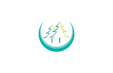 tree pine forest icon logo