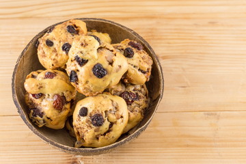 Homemade cookies with aronia and cranberries