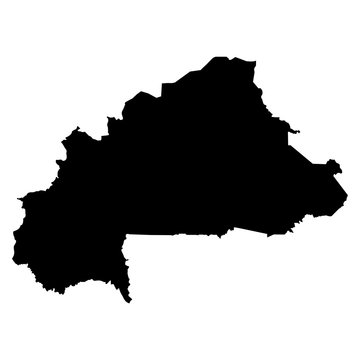 Burkina Faso black map on white background vector