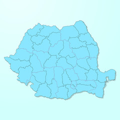Romania blue map on degraded background vector