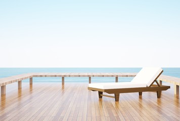 Fototapeta na wymiar Villa balcony Hotel relaxing on the beach and Lifestyles Freedom Summer Concept And iDeas