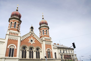 Fototapeta na wymiar Great Synagogue in Pilsen, Czech republic - second largest in Europe