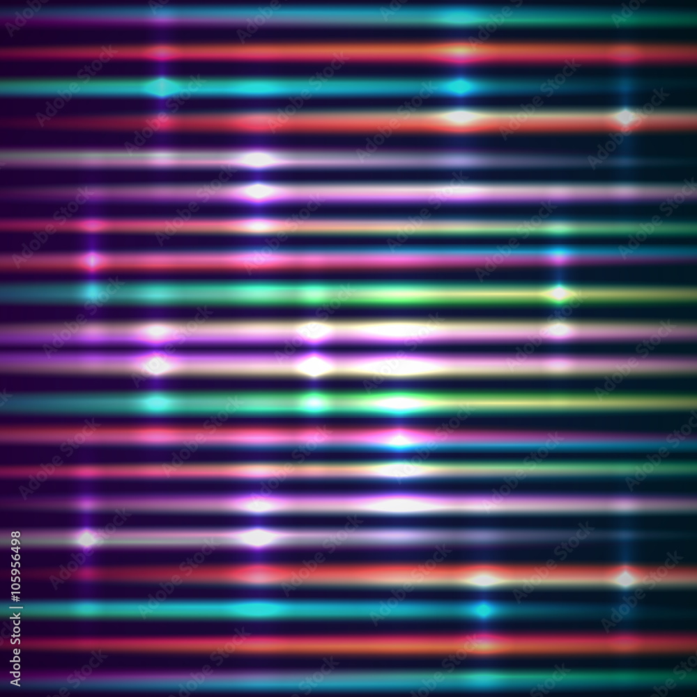 Poster Abstract glossy vector background with colorful lights.