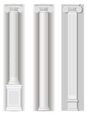 Classic antique white columns in vector graphics