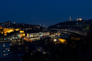 Fototapeta na wymiar Panorama de Lyon vu du Fort de Vaise