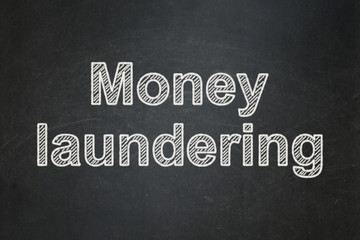 Obraz premium Money concept: Money Laundering on chalkboard background
