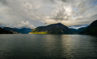 Beautiful summer view of Norwegian fjord