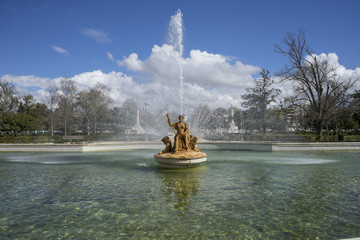 vintage, fountain of the goddess ceres parterre in the garden of