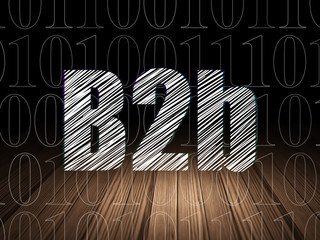 Business concept: B2b in grunge dark room