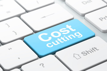 Finance concept: Cost Cutting on computer keyboard background