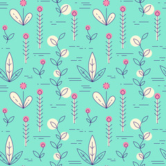 Linear nature icons on green background