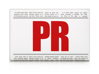 Advertising concept: newspaper headline PR