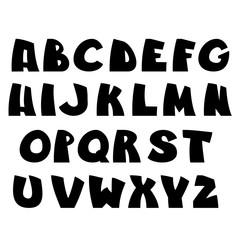 Funny latin alphabet. Vector letters for posters, children's books, and fun labels.