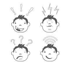 Emotions. Icon set.