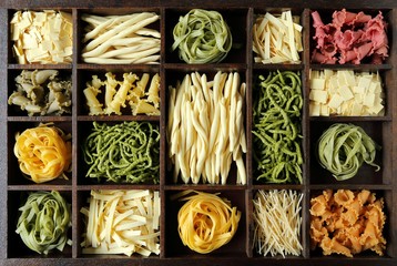 Various types of pasta.