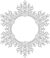 Unusual hexagon rich decorated floral decorative frame with empt