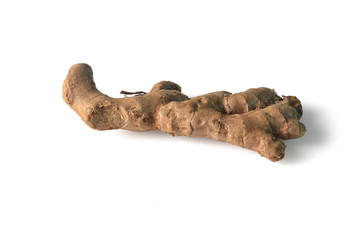ginger root on white background