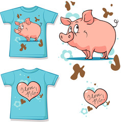 cute bunny with heart shirt