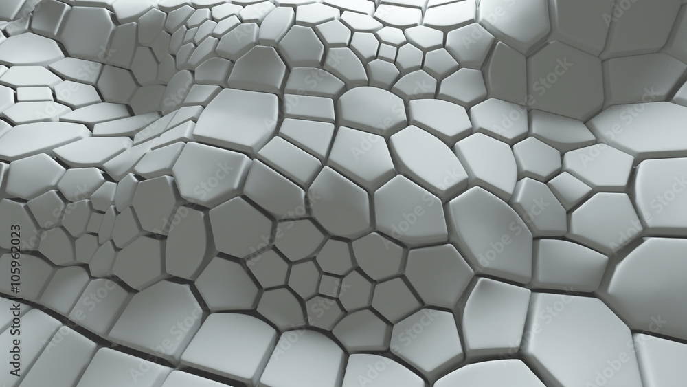 Poster abstract 3d loopable background with extruded polygons