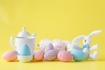 Easter decoration with sweets and toy