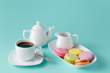 Breakfast laying with macaroon